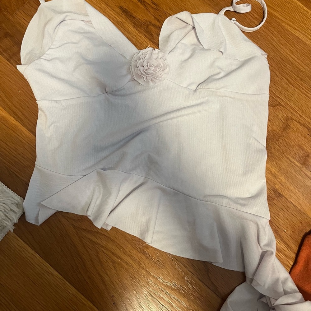 Aeropostale ruffle rosette bow top